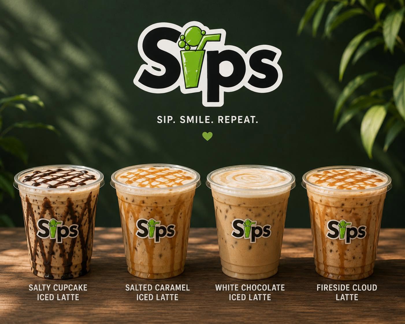 Iced lattes from Sips drive-thru in Sutherlin, Oregon